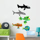 Set 5 Fishes Wall Stickers Wall Decal