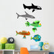 Set 5 Fishes Wall Stickers Wall Decal