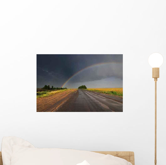 Rainbow over Road Wall Decal