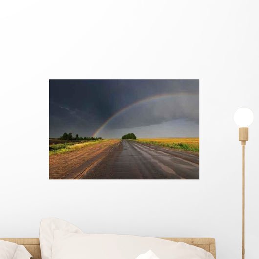 Rainbow over Road Wall Decal