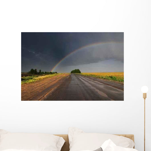 Rainbow over Road Wall Decal