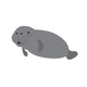 Cute Cartoon Manatee Wall Decal