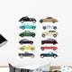Various Automobiles Retro Car Wall Decal Sticker Set