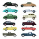 Various Automobiles Retro Car Wall Decal Sticker Set