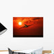 Airplane Flying In Sunrise/Sunset Wall Mural