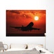 Airplane Landing At Sunset Wall Mural