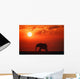 Elephant Silhouette Wall Mural