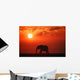 Elephant Silhouette Wall Mural