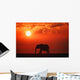 Elephant Silhouette Wall Mural