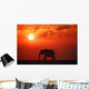Elephant Silhouette Wall Mural