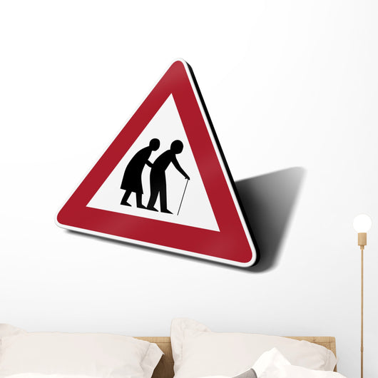 Elderly People Sign Wall Decal