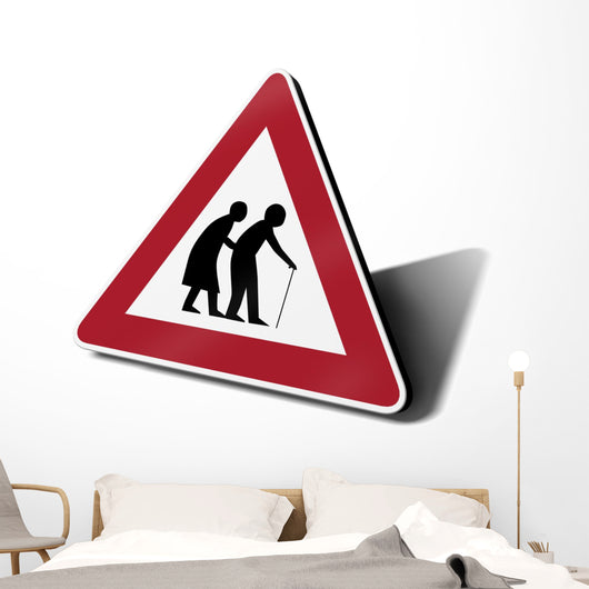 Elderly People Sign Wall Decal