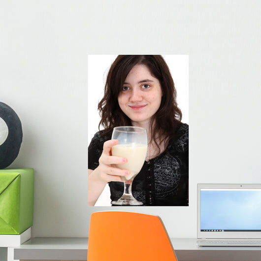 Beautiful Teen Girl Drinking Wall Decal