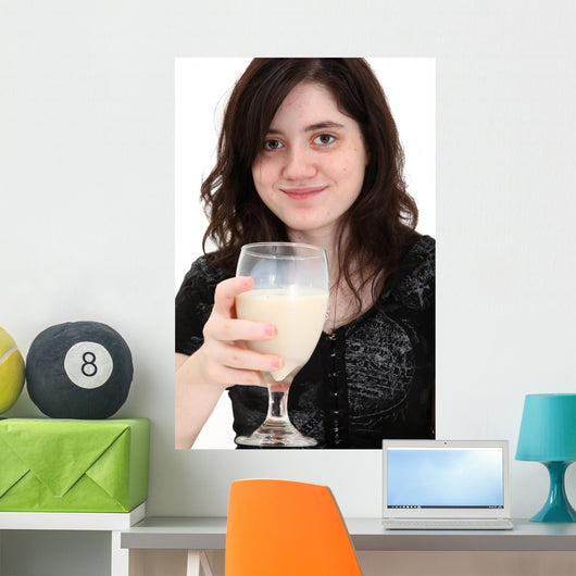 Beautiful Teen Girl Drinking Wall Decal