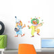 Two Clown Watercolor Illustration Wall Decal Sticker Set