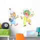 Two Clown Watercolor Illustration Wall Decal Sticker Set