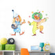 Two Clown Watercolor Illustration Wall Decal Sticker Set