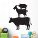 Stacked Farm Animals Wall Decal