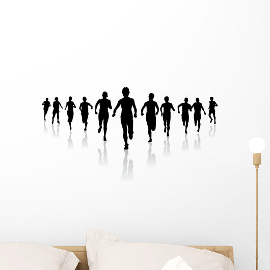 Running towards Finish Wall Decal