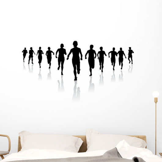 Running towards Finish Wall Decal