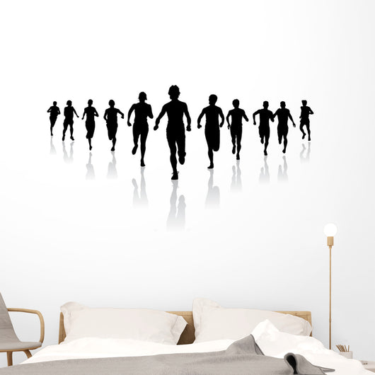 Running towards Finish Wall Decal