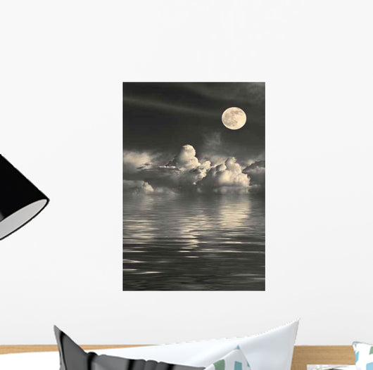 Golden Full Moon Wall Decal