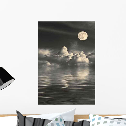 Golden Full Moon Wall Decal