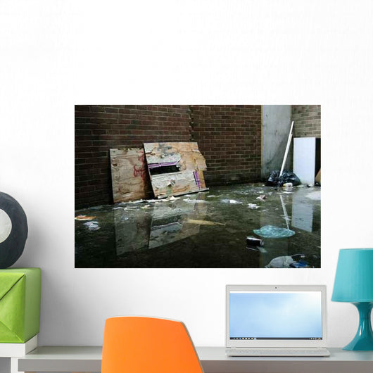 Trash Flooded Alley Wall Decal
