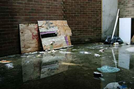 Trash Flooded Alley Wall Decal