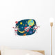Astronaut Cartoon Moon Wall Decal