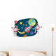 Astronaut Cartoon Moon Wall Decal
