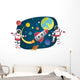 Astronaut Cartoon Moon Wall Decal