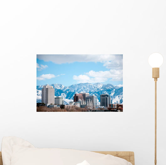 Salt Lake City Skyline and Mountains Wall Decal