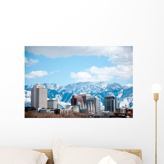 Salt Lake City Skyline and Mountains Wall Decal