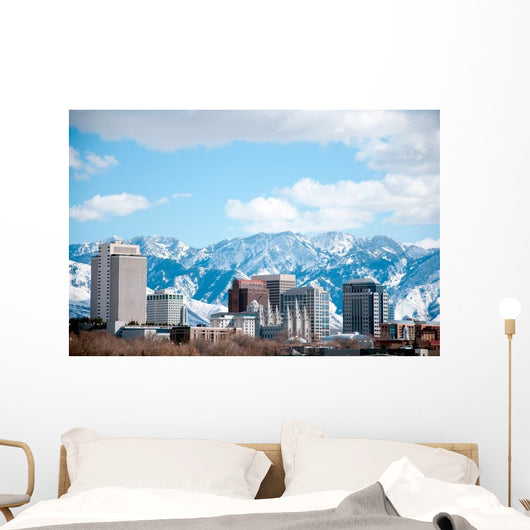 Salt Lake City Skyline and Mountains Wall Decal