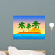 Island with Palms Blue Wall Decal