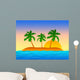 Island with Palms Blue Wall Decal
