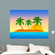 Island with Palms Blue Wall Decal