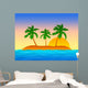 Island with Palms Blue Wall Decal