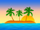 Island with Palms Blue Wall Decal