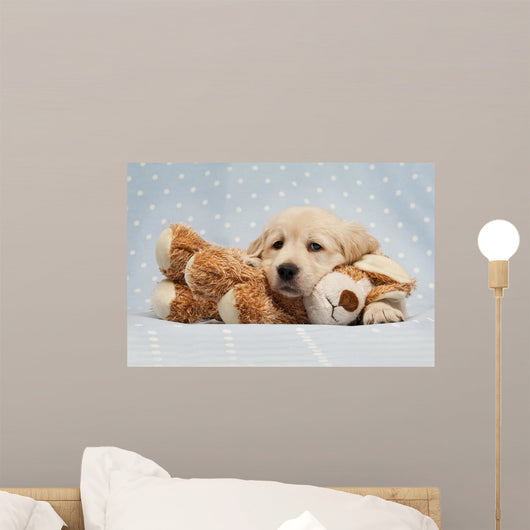 Golden Retriever Puppy Blue Wall Decal
