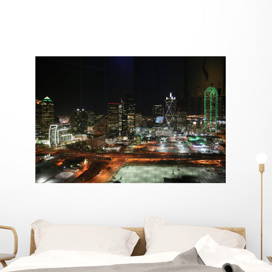 Dallas Skyline Night Wall Decal