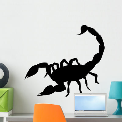 Black Scorpion Silhouette Wall Decal shown on a wall