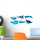 Six Manta Ray Wall Decal