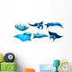 Six Manta Ray Wall Decal