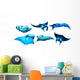 Six Manta Ray Wall Decal