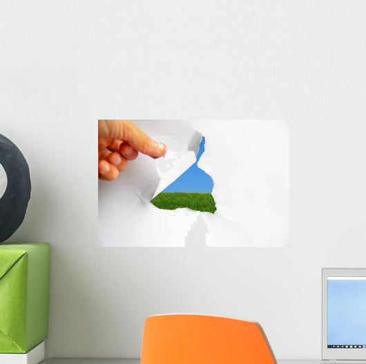 Blue Sky and Green Wall Decal