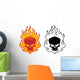 Flaming Skull Wall Decal Sticker Set Wall Decal