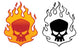 Flaming Skull Wall Decal Sticker Set Wall Decal