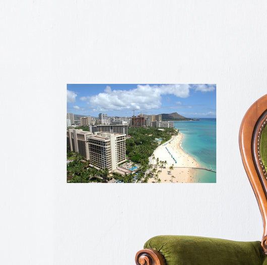 Looking out across Waikiki Wall Decal